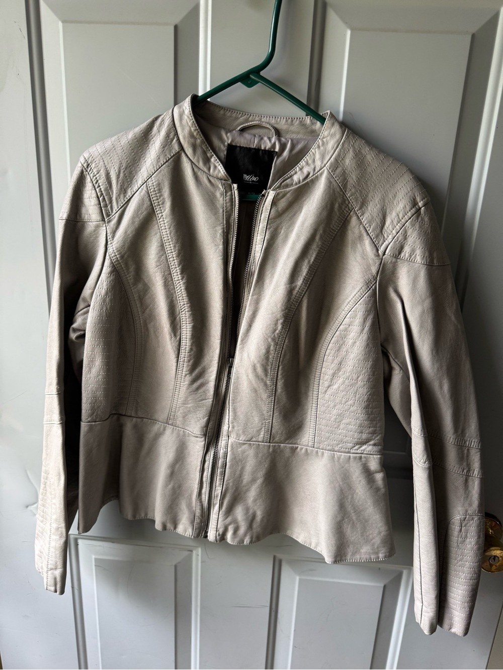 Massimo Light Gray Leather Jacket
